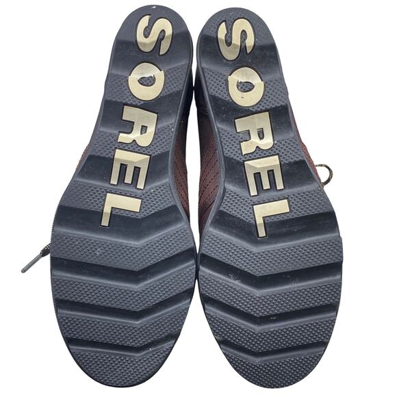 Sorel Women's Lexie Brown Leather Hidden Wedge Ankle Boot Size US 10.5 - Picture 7 of 10